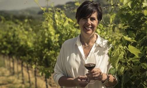 Maria Pia Passaponti in de wijngaard