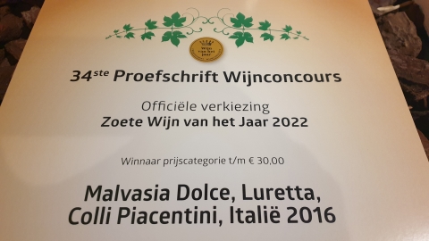 Zoete wijn van het jaar 2022! Malvasia Dolce Luretta