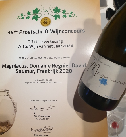 Saumur Blanc 'Magniacus' 2020 witte wijn van het jaar 2024!