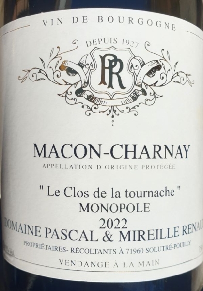 Mâcon Charnay 'Le clos de la Tournache' Monopole 2022